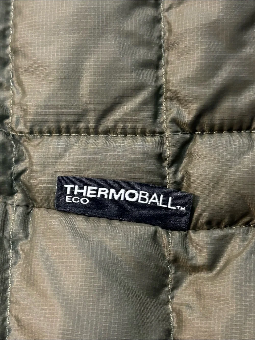 The North Face ThermoBall Eco Jacket Mens XXL Olive Green Black Full Zip